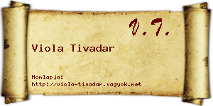 Viola Tivadar névjegykártya